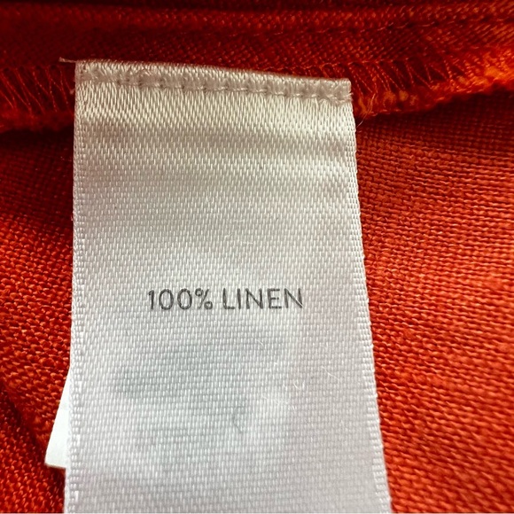 J.Jill Love Linen Zinnia Saffron Orange Shirtdress S Lagenlook Coastal - Picture 14 of 16